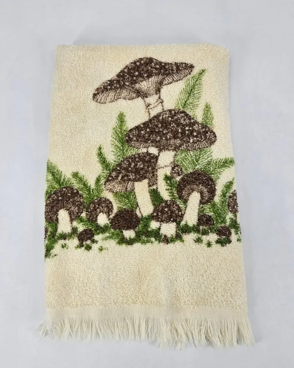 Vintage Mushroom Hand Towel Cottagecore Forest Bath/Kitchen Boho Woodland